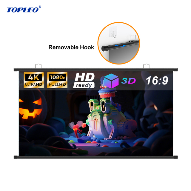 Topleo 60 Inch Portable Outdoor Inflatable LED Projector Screen 120 Inch Big Home Theater 16:9 Floor Raising Projector Screen