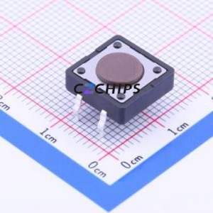 DTS-21N-V Tactile Switch Through hole Component (THT)-4P,12x12mm Switch Single Pole Single Throw Round Button 12mm 12mm - Product Image 1