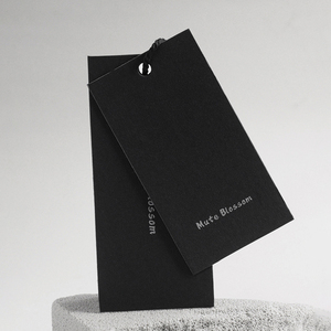 <b>Black</b> Card Tag Simple Brand Men's Clothing Custom Tag High-End Label <b>Black</b> Paper Tag Clothing Accessories Factory Direct Sale - Product Image 1