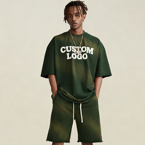 Camiseta de Algodón 100% de Alto Gramaje con Lavado Ácido, Estampado Vintage Personalizado, Manga Corta Oversize para Hombre, Estilo Urbano Unisex al por Mayor - Product Image 1