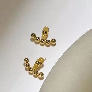 Xinfly Solid 18k Gold Ball <b>Earrings</b> for Women Real Gold Cute Push <b>Back</b> Italian Beaded Stud <b>Earrings</b> Fine Bride Jewelry - Product Image 5