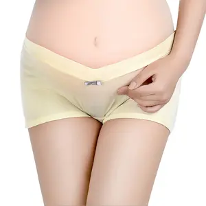 840# पूर्ण सूती पेट समर्थन गर्भवती महिलाओं के अंडरवियर यू-आकार की कम कमर डिजाइन फैशन फॉरवर्ड लोचदार मातृत्व कपड़े