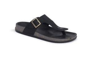 Men’s Black Double Strap <b>Sandals</b>, Adjustable Buckle Slide Slippers, Open Toe Casual Footwear with Comfortable EVA Sole - Product Image 3