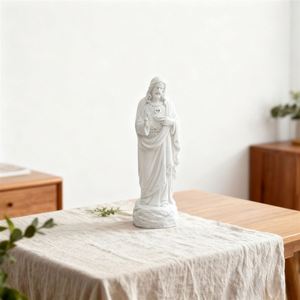 Statue artisanale en résine de Saint Joseph - Ornement idéal pour la maison, pour armoires et étagères - Product Image 3
