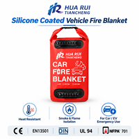 Couverture anti-feu pour véhicules électriques testée DIN, 430 GSM, fibre de verre, 160G enduite de silicone, pour garage de voitures électriques et utilisation de sauvetage