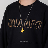 Collier en acier titane unisexe, tendance sportive, cool, pendentif lettre, version chaîne en bambou, personnalité, style Ins, long bijou