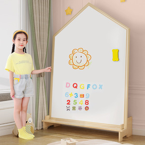 Wooden Multifunctional 2 in 1 Double-Sided Large Magnetic White Drawing Board Graffiti <b>Educational</b> <b>Toy</b> 6.5 Inch for Kids - Product Image 1