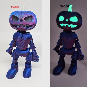 Ornements lumineux d'Halloween en forme de citrouille et de crâne imprimés en 3D, en plastique écologique, couleur personnalisable, jouets amusants pour enfants - Product Image 6