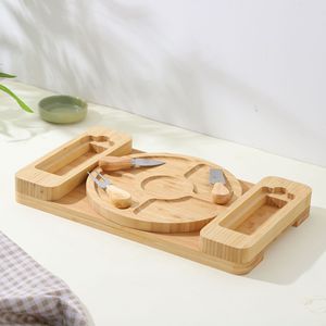 Planche à fromage en bambou avec ensemble de couteaux, plateau de découpe en bois 3 pièces pour la cuisine - Product Image 2
