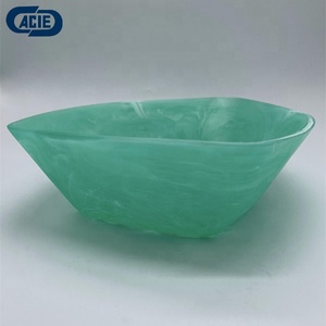 Forma di scudo barca eco-friendly personalizzato ciotola di frutta insalata con struttura in marmo e Aqua turbinio Pattern per uso domestico Hotel e <span class=keywords><strong>Bar</strong></span> - Product Image 3