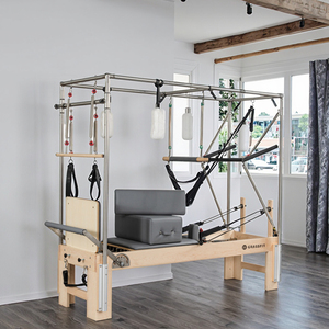 Reformer de <span class=keywords><strong>Pilates</strong></span> en bois de chêne et d'érable, <span class=keywords><strong>Cadillac</strong></span> 3-en-1 avec tour pour studio de <span class=keywords><strong>Pilates</strong></span> - Product Image 1