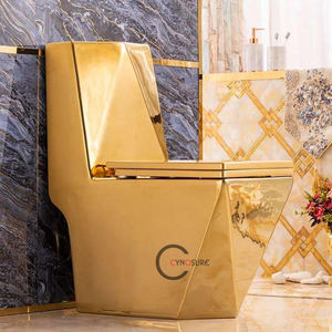 Ventes en gros de sanitaires plaqués or, toilettes, WC, toilettes monobloc en céramique, couleur or - Product Image 6