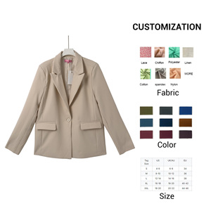 2025 Blazer caqui a medida <span class=keywords><strong>para</strong></span> mujer, ropa de trabajo de oficina sostenible ODM personalizada, Chaqueta de traje Formal de negocios de trabajo moderno <span class=keywords><strong>para</strong></span> mujer - Product Image 6
