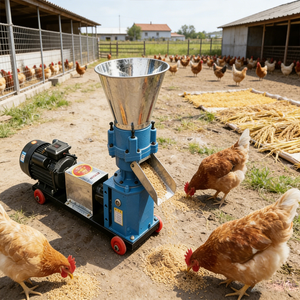 Les fermes utilisent des machines à granulés manuelles de petite taille pour la production d'aliments pour volailles et bétail, destinées aux élevages avicoles et bovins. - Product Image 6