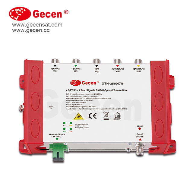 Gecen CWDM Fiber Satellite Quad Optical Transmitter Model OTH-2500CW
