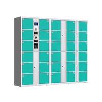 Armoire de rangement électronique intelligente d'extérieur moderne casier en acier et métal HPL bois pour centre commercial salle de sport stockage de colis