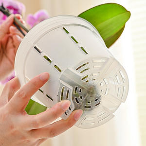 <span class=keywords><strong>Pot</strong></span> de fleurs <span class=keywords><strong>transparent</strong></span> P408 <span class=keywords><strong>pour</strong></span> orchidées Phalaenopsis (grande, moyenne, petite) avec contrôle de la racine, drainage visible et respirant - Product Image 1