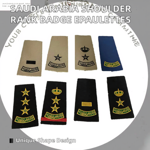 Épaulettes personnalisées en laiton magnétique 3D sans nickel, brodées de dentelle, à coudre sur l'épaule, pour l'Arabie Saoudite - Product Image 2