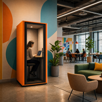 Cabine insonorisée pour environnements bruyants, cabine acoustique silencieuse, espace de travail pour réunions, appels, tests, ateliers, bureaux