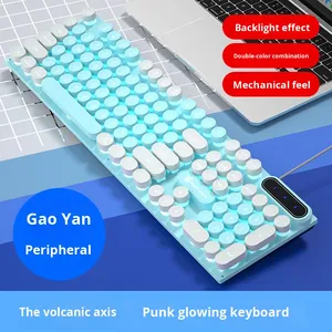 Pk100 104 Phím USB Có Dây LED <span class=keywords><strong>Backlit</strong></span> Bàn Phím Ba Màu Không Thấm Nước Chuyên Dụng E-Thể Thao Chơi Game Các Bộ Phận Máy Tính Cơ Khí - Product Image 6