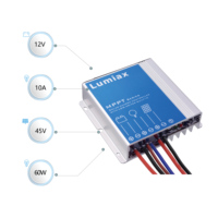 Contrôleur de charge solaire MPPT étanche IP67 Lumiax MPPT1050/1550 12V 10A/15A pour CCTV, infrarouge/RS485, certifié CE, 120W-255W