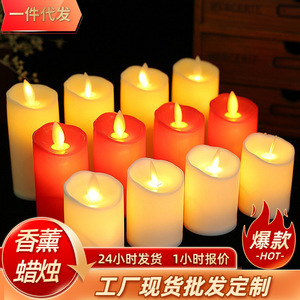 Bougie électronique LED sans flamme, cylindrique, pour décorations de Noël, de mariage et d'anniversaire - Product Image 6