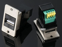 Module de connecteur femelle USB 2.0 rectangulaire à visser sur châssis GIET, en alliage de zinc, sans soudure, adaptateur d'extension, coupleur