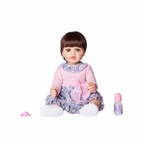 Boneka bayi baru lahir silikon lunak seperti hidup boneka bayi realistis putri 55cm mainan hadiah Natal terlaris 2024