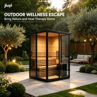Sauna infrarouge électrique traditionnel en bois massif pour 2 personnes, avec panneau de commande, idéal pour villa et usage domestique – Meilleures ventes