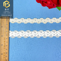 Renda Rajut Katun Aprikot 1.5cm, Pita Rajut Tangan untuk Tas Pakaian, Tekstil Rumah, Aksesoris Buatan Tangan DIY, Grosir