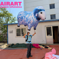 Décoration d'événement de parade, marionnette gonflable en forme de mouton. Marionnettes d'animaux gonflables personnalisées pour les activités de plein air