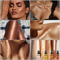 Lot de Huiles Scintillantes Corporelles en Gros : Argent, Or, Bronze, Marron Doré – Huile Liquide Hydratante Illuminatrice pour une Peau Éclatante