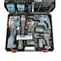 Ensemble d'outils au lithium personnalisable 21V 5 pièces : perceuse, meuleuse d'angle, clé à chocs, marteau, scie circulaire – Commande en gros OEM/ODM