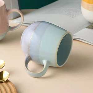 Nordic Vintage gradien Stoneware mug kustom grosir kebesaran keramik cangkir kopi dengan pegangan untuk kembali ke sekolah cangkir susu - Product Image 5