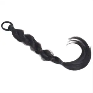 Synthetic Lantern Bubble Ponytails Braids Hair Ring Tail False Hair Ponytail Hairpiece With Rope Bubble Braids