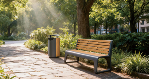 Commercial Outdoor Park <strong>Bench</strong> WPC <strong>Plastic</strong> Wood <strong>Garden</strong> <strong>Bench</strong> Outdoor Seat Patio <strong>Bench</strong> for Street and Public Area - Product Image 2