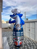 Gigantesque figurine gonflable de chef de kebab de 2 m avec logo personnalisé, lumières LED et fonction de danse aérienne pour la publicité de restaurant