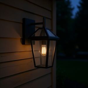 Lámpara de Pared Exterior Moderna de Aluminio Negro con Cristal Transparente de 21 Pulgadas para Porche, Patio y Jardín - Product Image 2