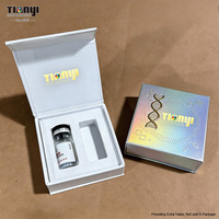 Caixa Magnética Holográfica Prata Personalizada com Estampagem em Folha de Ouro e Relevo, Inserto em EVA para Conjunto de Frascos de Óleo Essencial Cosmético de 5ml e 10ml