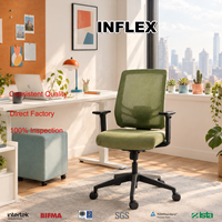 Chaise de bureau exécutive ergonomique contemporaine en maille avec dossier dynamique, soutien lombaire réglable et accoudoirs 3D GTChair