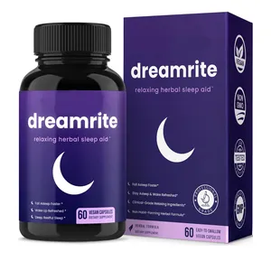 Customized herbal sleep aid melatonin capsules containing magnesium chamomile vegetarian non habitual sleep supplement