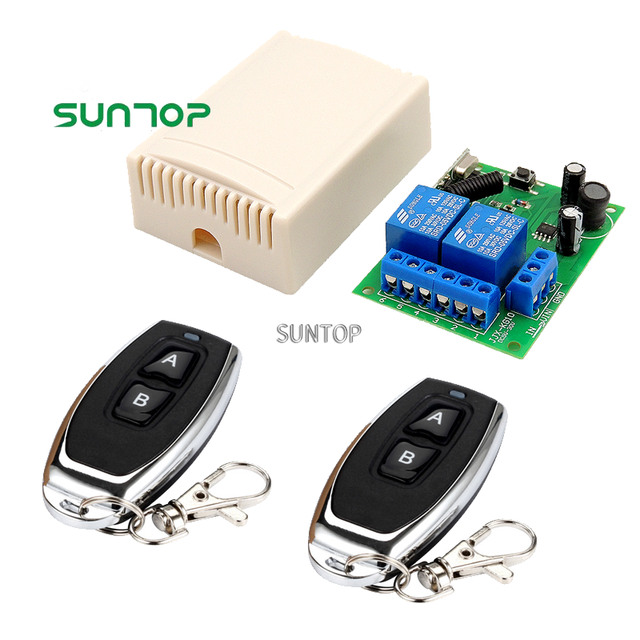 433MHz Wireless RF 2 Channel Remote Control Switch DC 24V Relay Receiver 433 MHz Transmitter Module Key Fob