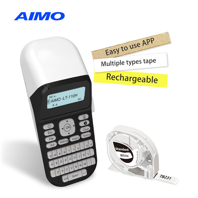 AIMO New Arrivals LT-110H Label Maker Label Maker Machine QWERTY Keyboard Portable Blue Tooth Label Mak