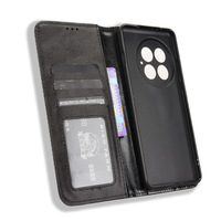 Pour Oneplus 13 Case, Rétro PU Cuir Fermeture Magnétique Folio Flip Cover Kickstand Credit Slots Wallet Phone Case Pour Oneplus 13