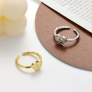 Nhẫn bạc 925 nguyên chất hình trái tim, kiểu dáng không đều, size tự do, bán sỉ, dành cho nữ - Product Image 3