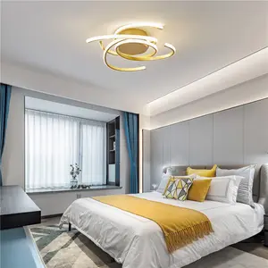 Hiện đại nhôm Silicone vàng LED Đèn trần cho phòng khách phòng ngủ bề mặt gắn đèn trần