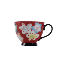 Tasse à café en céramique rétro 401 500 ml, style japonais, mug à expresso, porcelaine faite à la main, passe au lave-vaisselle et au micro-ondes, couleur personnalisée, fleurs