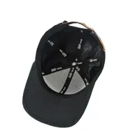 Gorra de Béisbol Negra de Algodón con Visera Plana, Correa Ajustable y Logotipo Bordado, Estilo Dad Hat para Streetwear