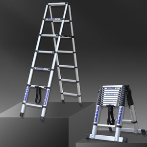 Échelle télescopique multifonctionnelle portable en alliage d'aluminium, échelle télescopique double face en <span class=keywords><strong>bambou</strong></span> - Product Image 6