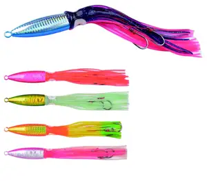 W004 Inchiku Slow Jig Lures Váy Bạch Tuộc Kim Loại Có Móc Hỗ Trợ